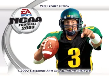 NCAA College Football 2K3 screen shot title